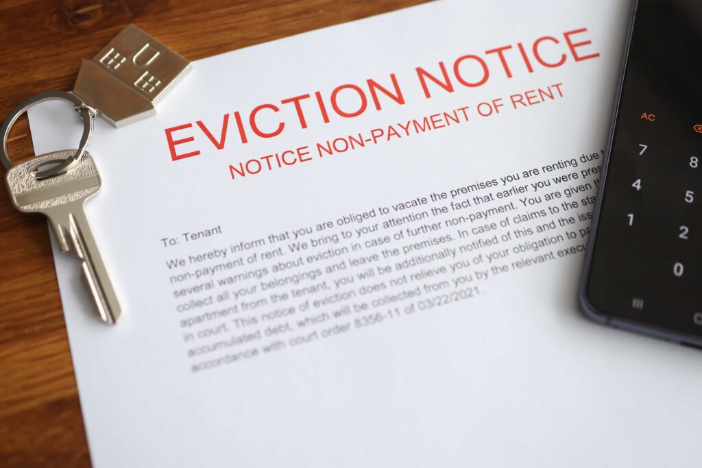 Eviction notice for non-payment of rent