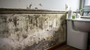 Cracked and dirty walls leading to health code violation